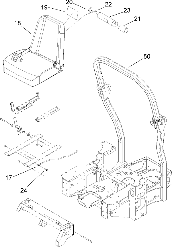 Seat and Roll Over Protection System Assembly