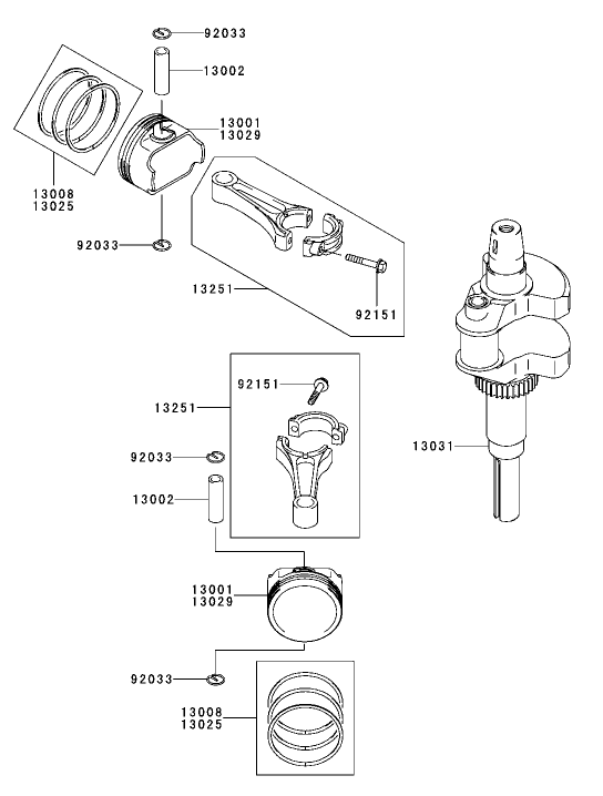 Piston Crankshaft Assembly Kawasaki FH680V AS21