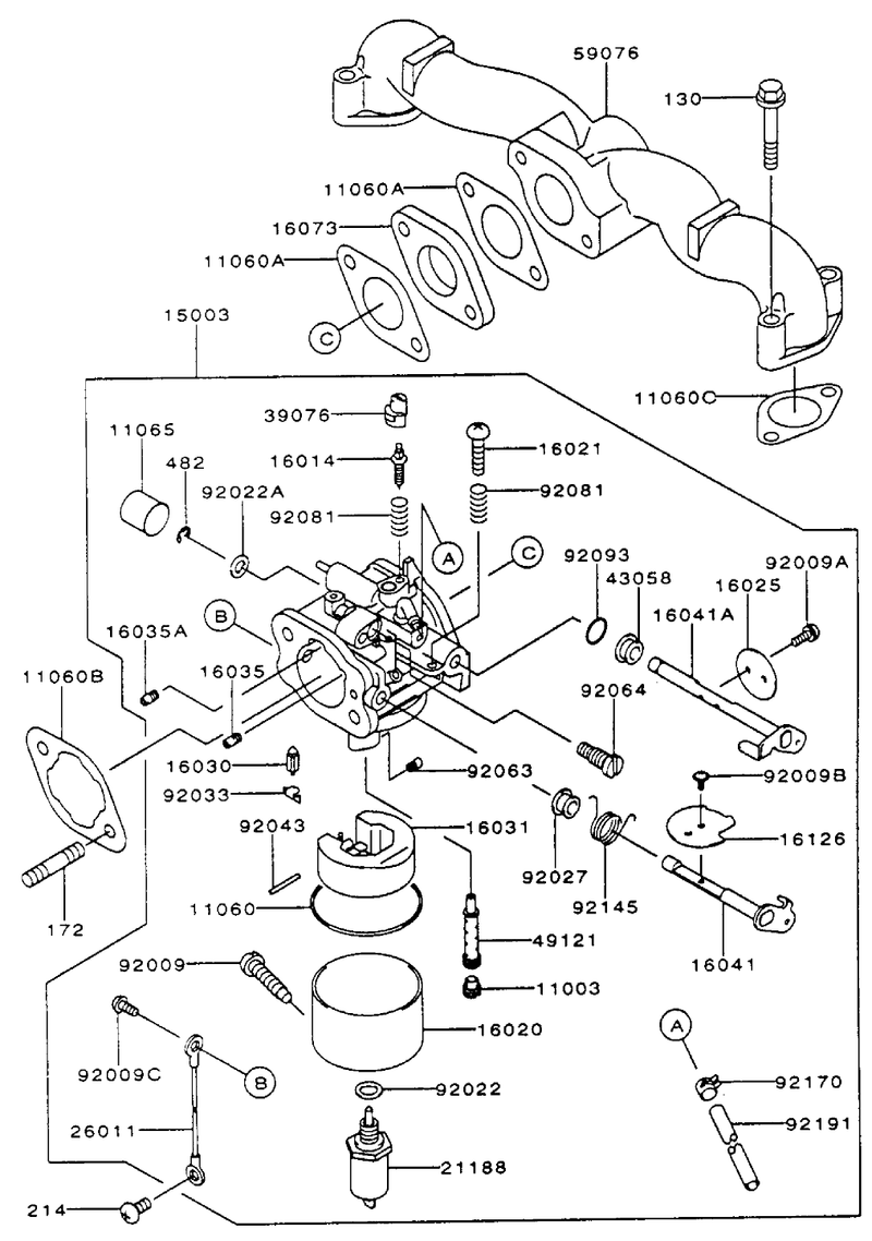 Carburetor Assembly Kawasaki Fh500v As10