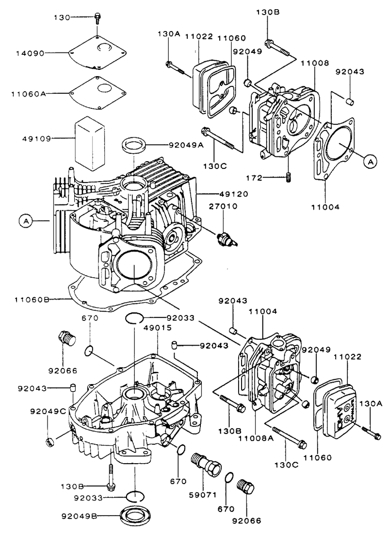 Cylindercrankcase Assembly Kawasaki Fh500v As10