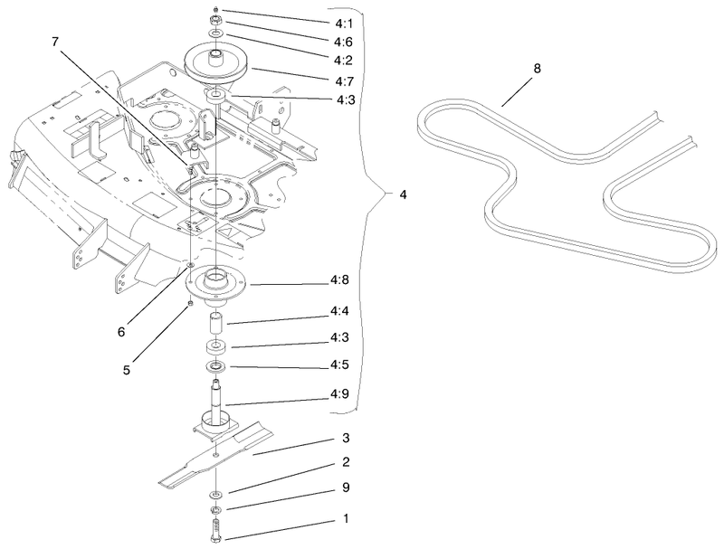 Blade Spindle And Belt Assembly