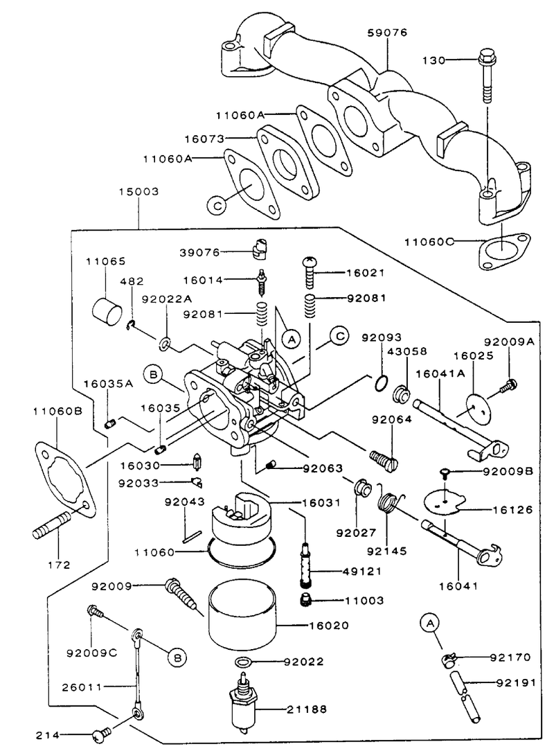 Carburetor Assembly Kawasaki Fh500v As10