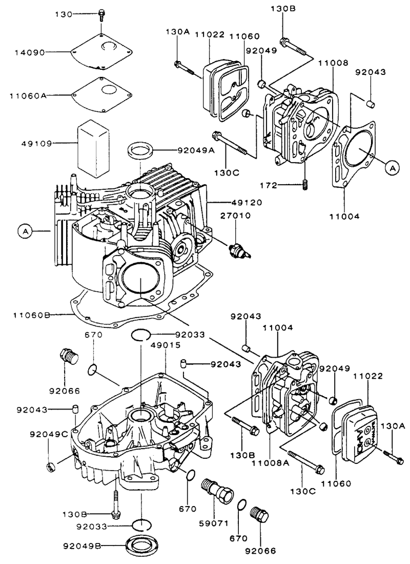 Cylindercrankcase Assembly Kawasaki Fh500v As10