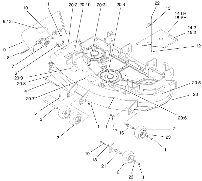 Decals Deflector Cover And Rollers Assembly