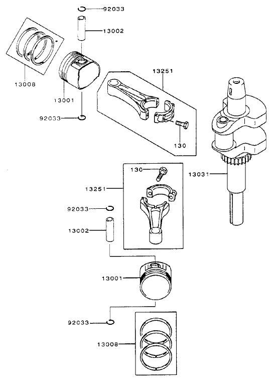 Pistoncrankshaft Assembly Kawasaki Fh500v As10