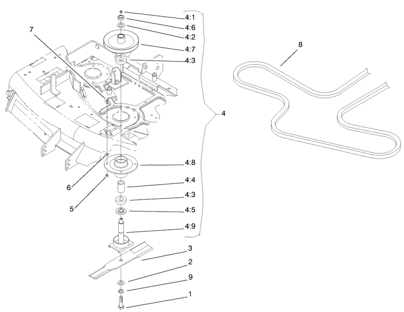 Blade Spindle And Belt Assembly