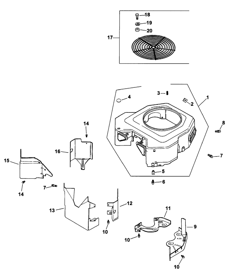Group 6 Blower Housing and Baffles Assembly