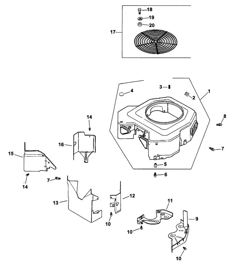 Group 6 Blower Housing and Baffles Assembly