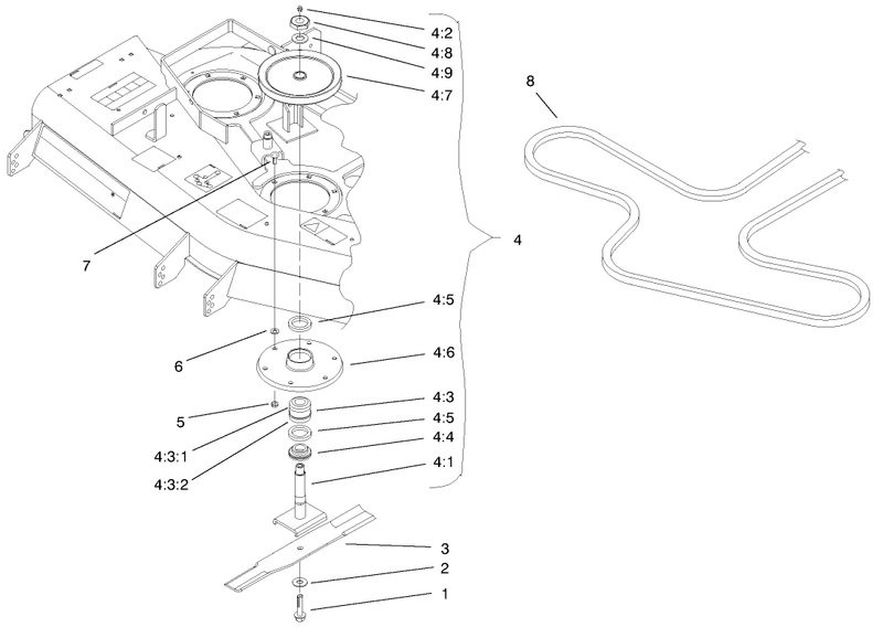 Blade Spindle And Belt Assembly