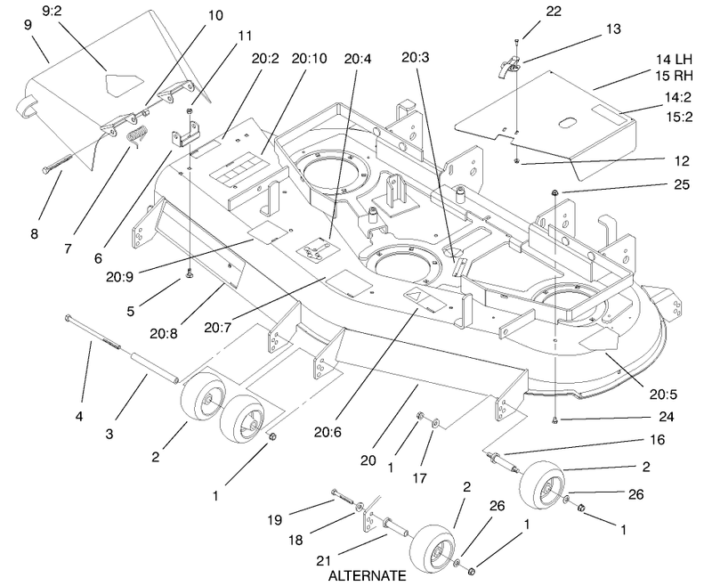 Decals Deflector Cover And Rollers Assembly