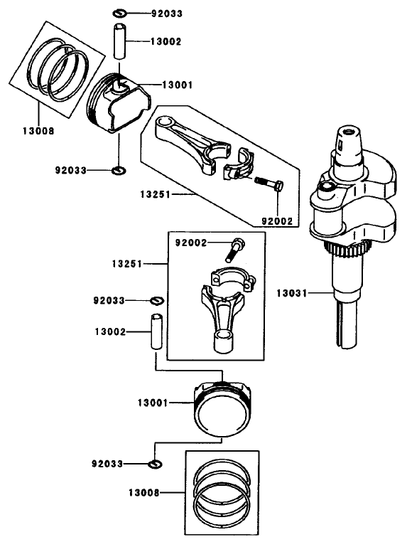 Pistoncrankshaft Assembly Kawasaki Fh601v S07