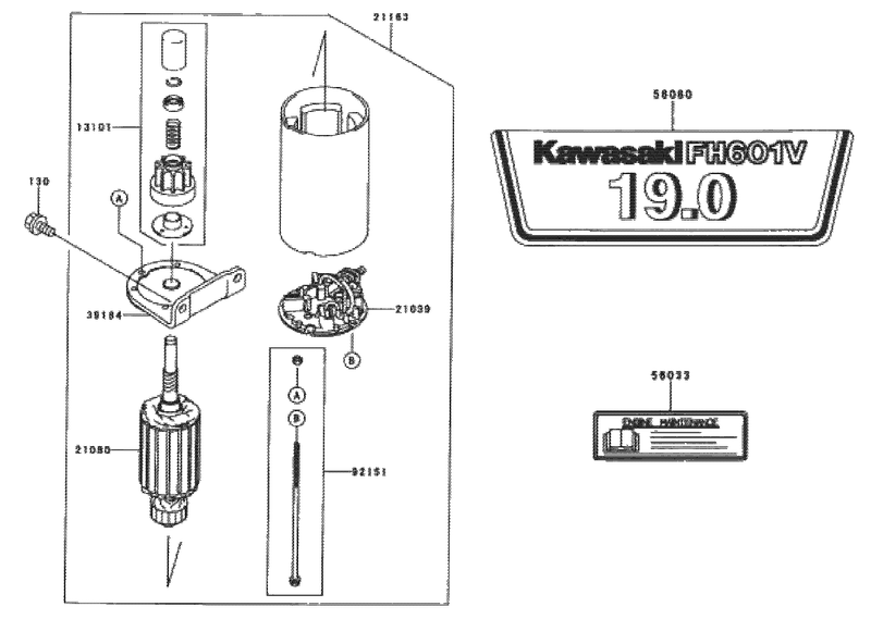 Starterdecals Kawasaki Fh601v S07