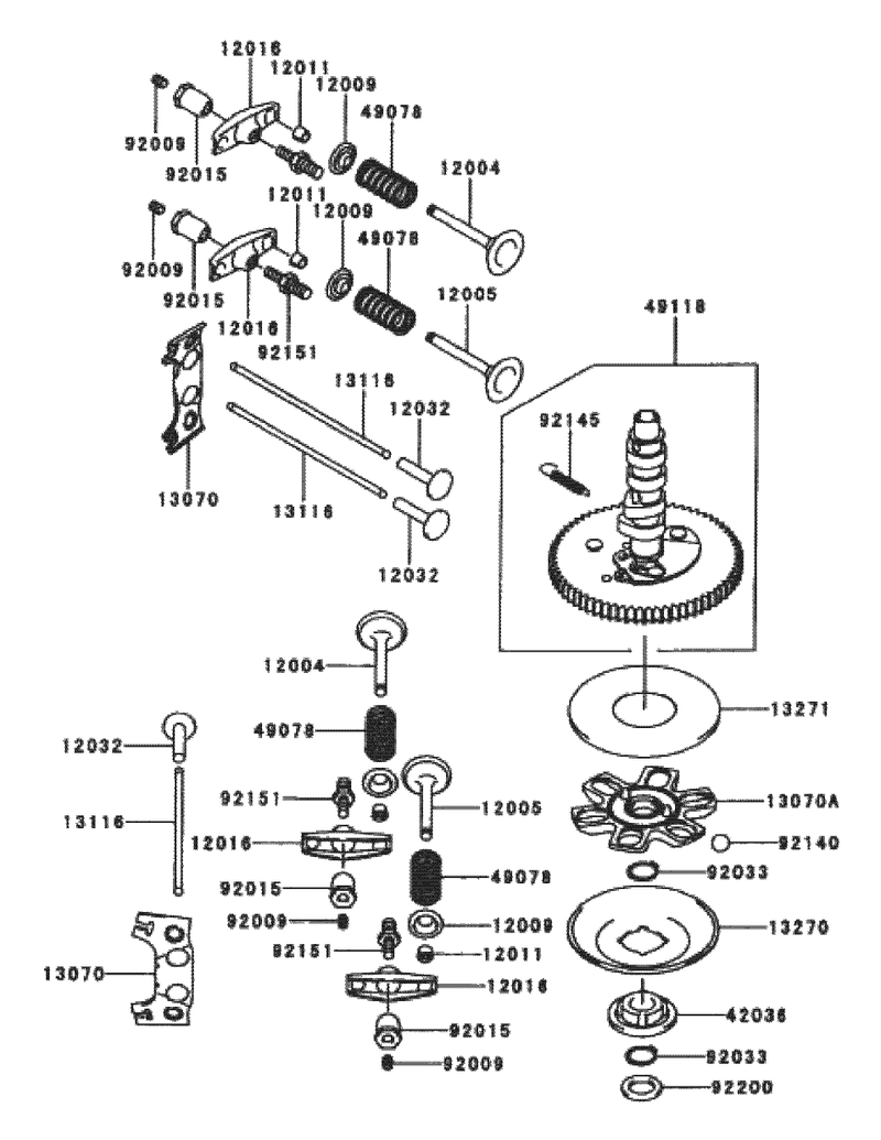 Valvecamshaft Assembly Kawasaki Fh601v S07