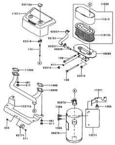 Air Filtermuffler Assembly Kawasaki Fh601v-S07