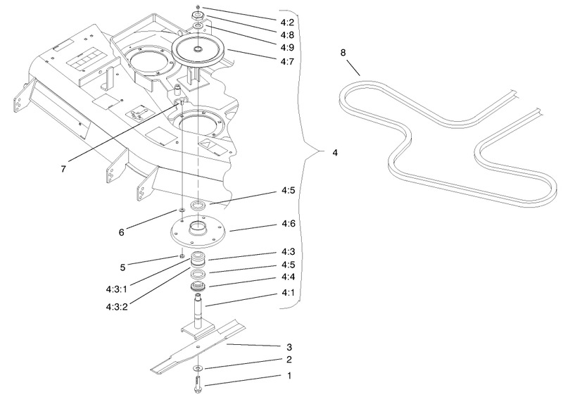 Blade Spindle And Belt Assembly