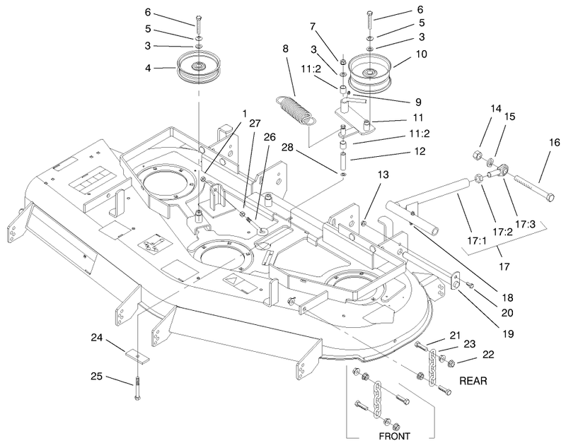 Chains Pulleys Lift Struts And Idler Assembly