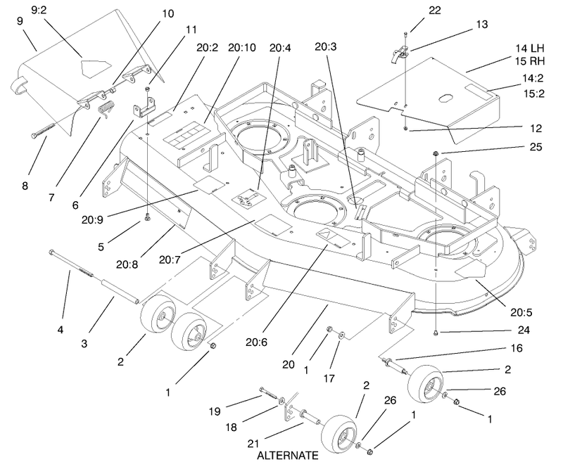 Decals Deflector Cover And Rollers Assembly