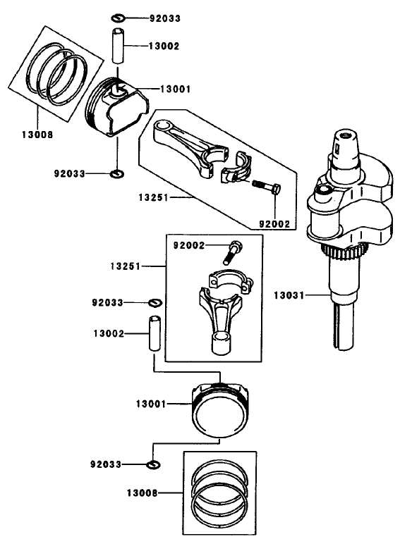 Pistoncrankshaft Assembly Kawasaki Fh601v S07
