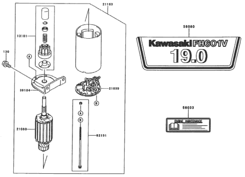 Starterdecals Kawasaki Fh601v S07