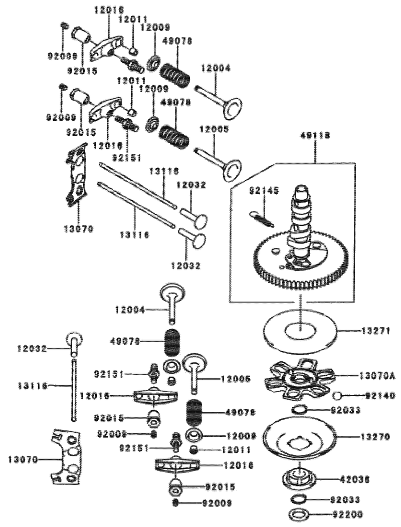 Valvecamshaft Assembly Kawasaki Fh601v S07