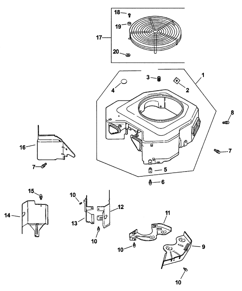 Group 6 Blower Housing and Baffles Assembly