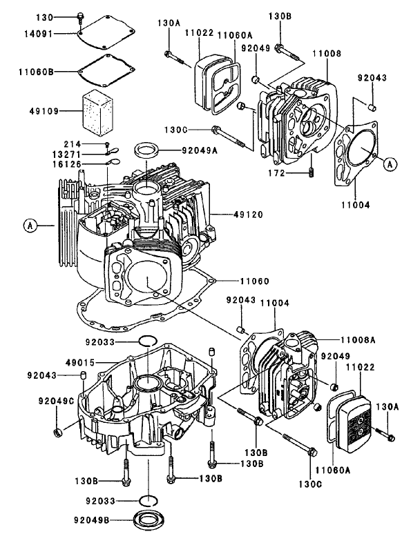Cylindercrankcase Assembly Kawasaki Fh680v As10