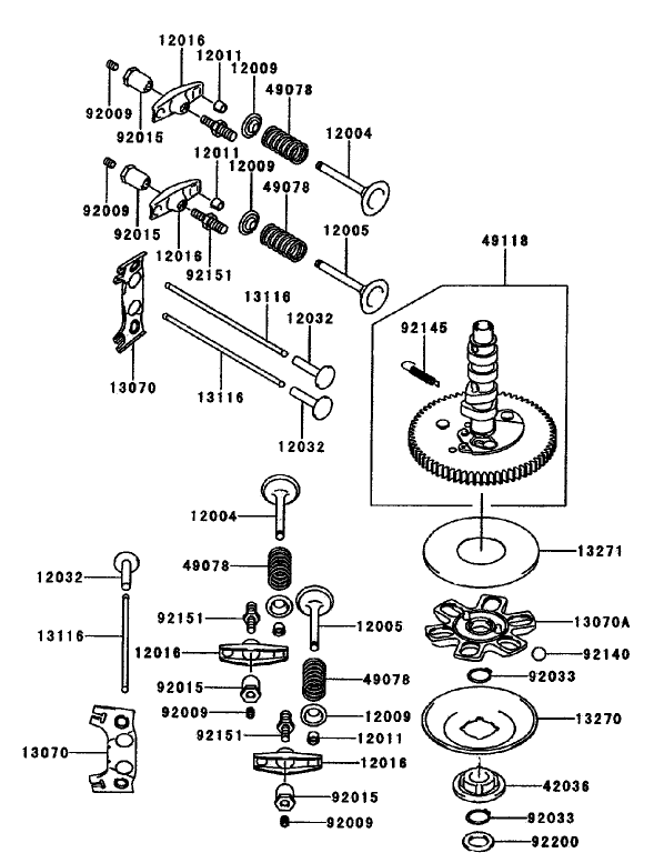 Valvecamshaft Assembly Kawasaki Fh680v As10
