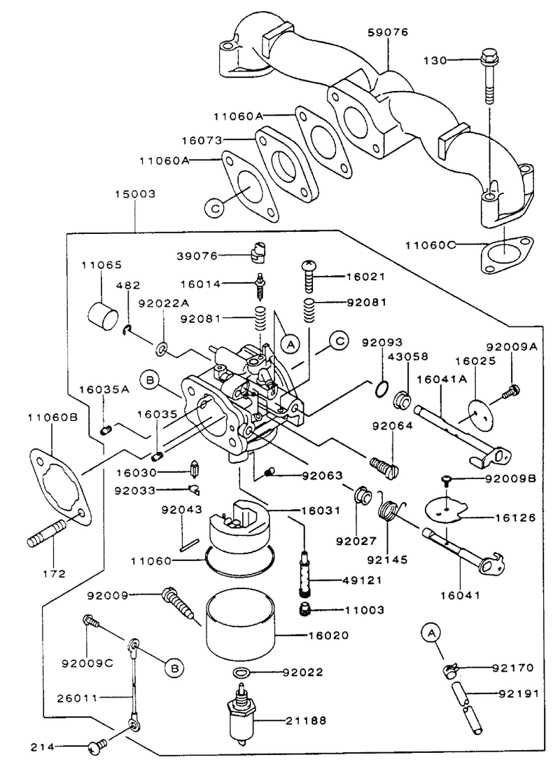Carburetor Assembly Kawasaki Fh500v As10