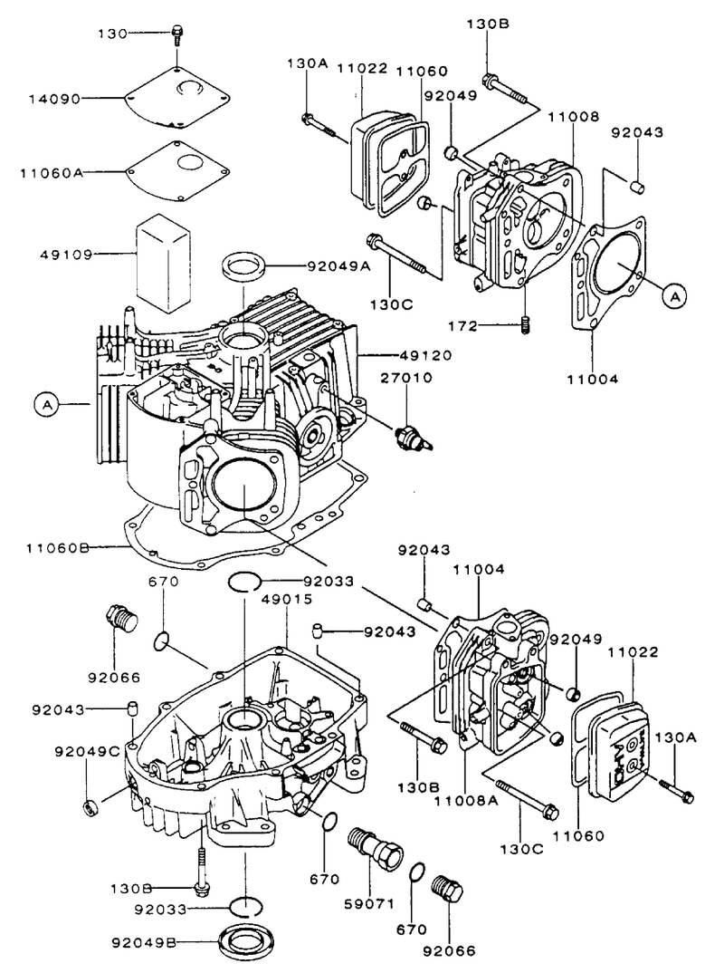 Cylindercrankcase Assembly Kawasaki Fh500v As10