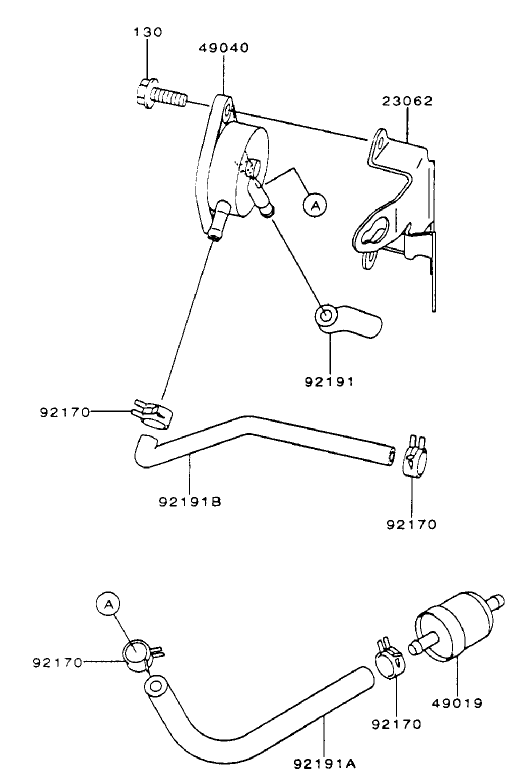 Fuel TankFuel Valve Assembly Kawasaki FH500V ES10