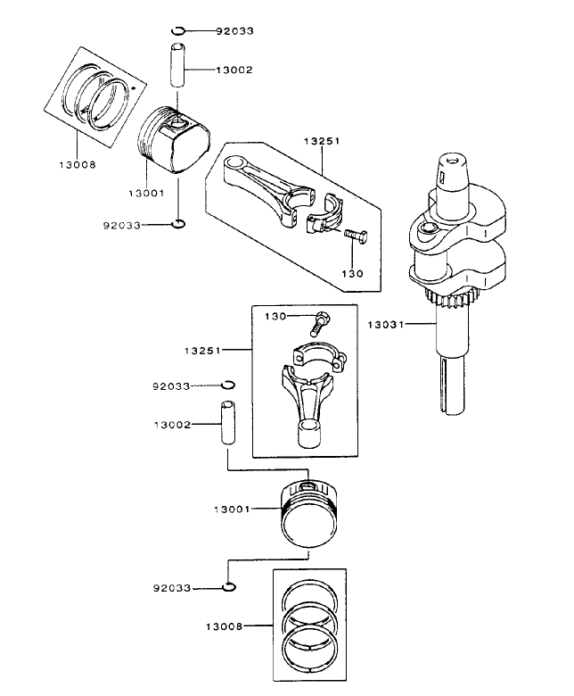 PistonCrankshaft Assembly Kawasaki FH500V ES10