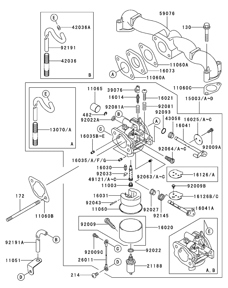 Carburetor Assembly Kawasaki FH500V ES10