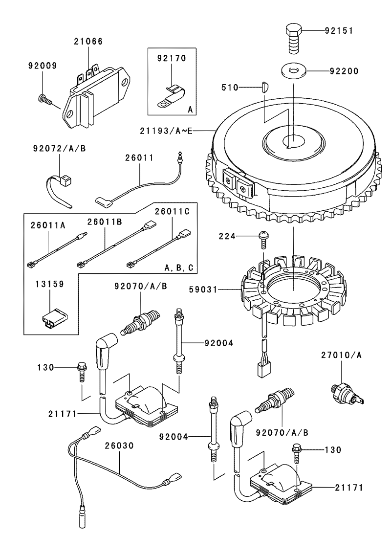 Electric Equipment Assembly Kawasaki FH500V ES10