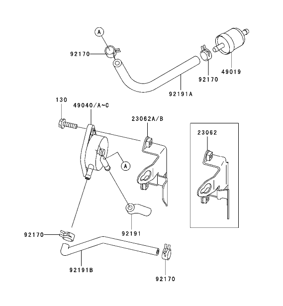 Fuel TankFuel Valve Assembly Kawasaki FH500V ES10
