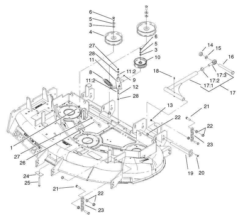 Idler PulleyLift Strut Chain Assembly