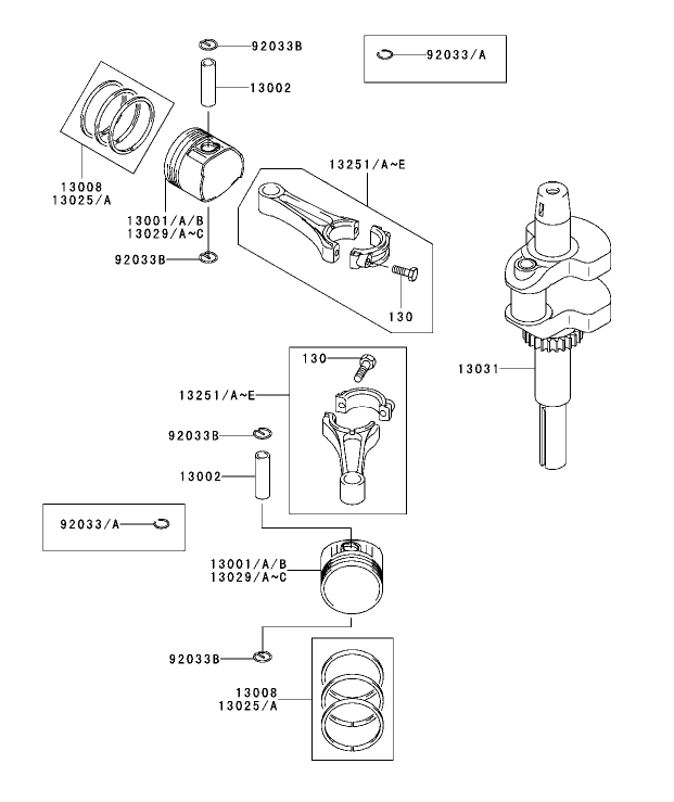PistonCrankshaft Assembly Kawasaki FH500V ES10