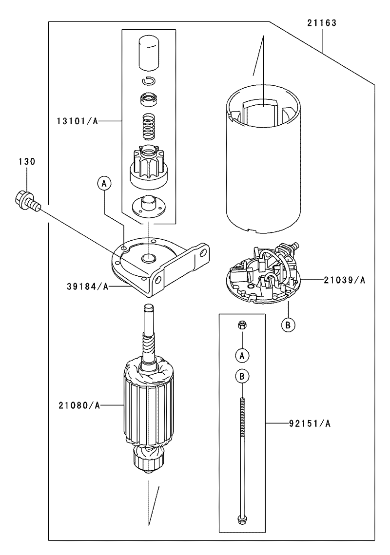 Starter Assembly Kawasaki FH500V ES10