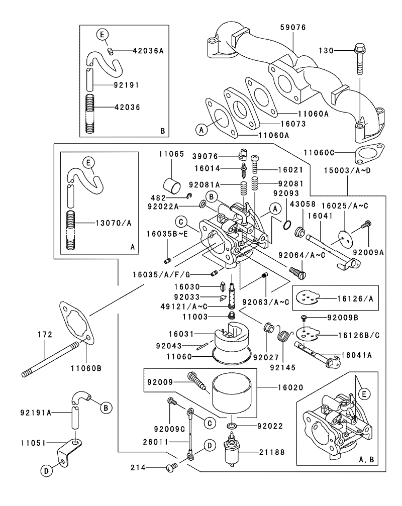 Carburetor Assembly Kawasaki FH500V ES10