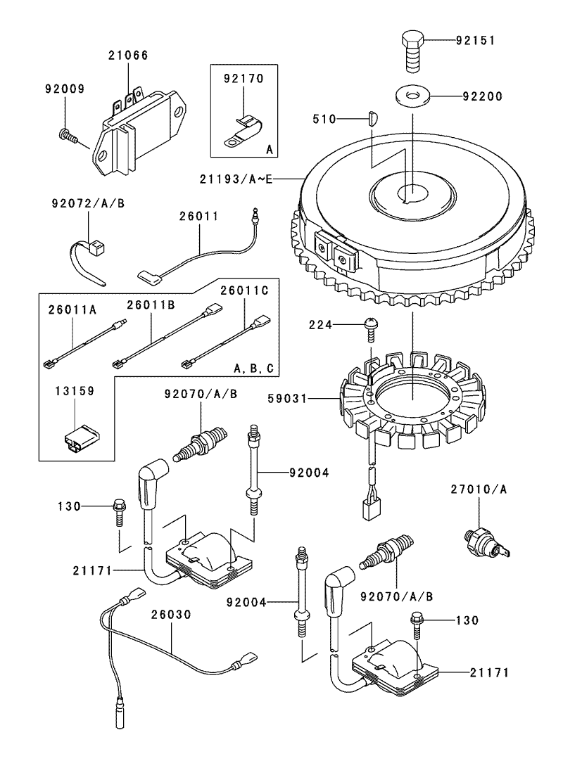 Electric Equipment Assembly Kawasaki FH500V ES10