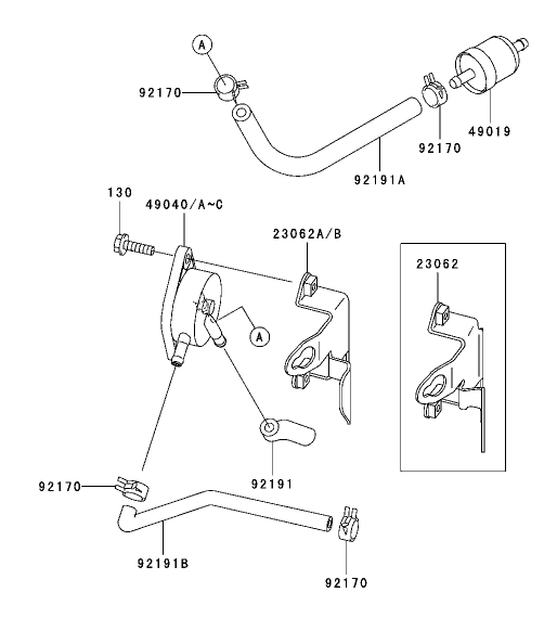 Fuel TankFuel Valve Assembly Kawasaki FH500V ES10