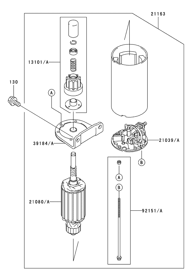 Starter Assembly Kawasaki FH500V ES10
