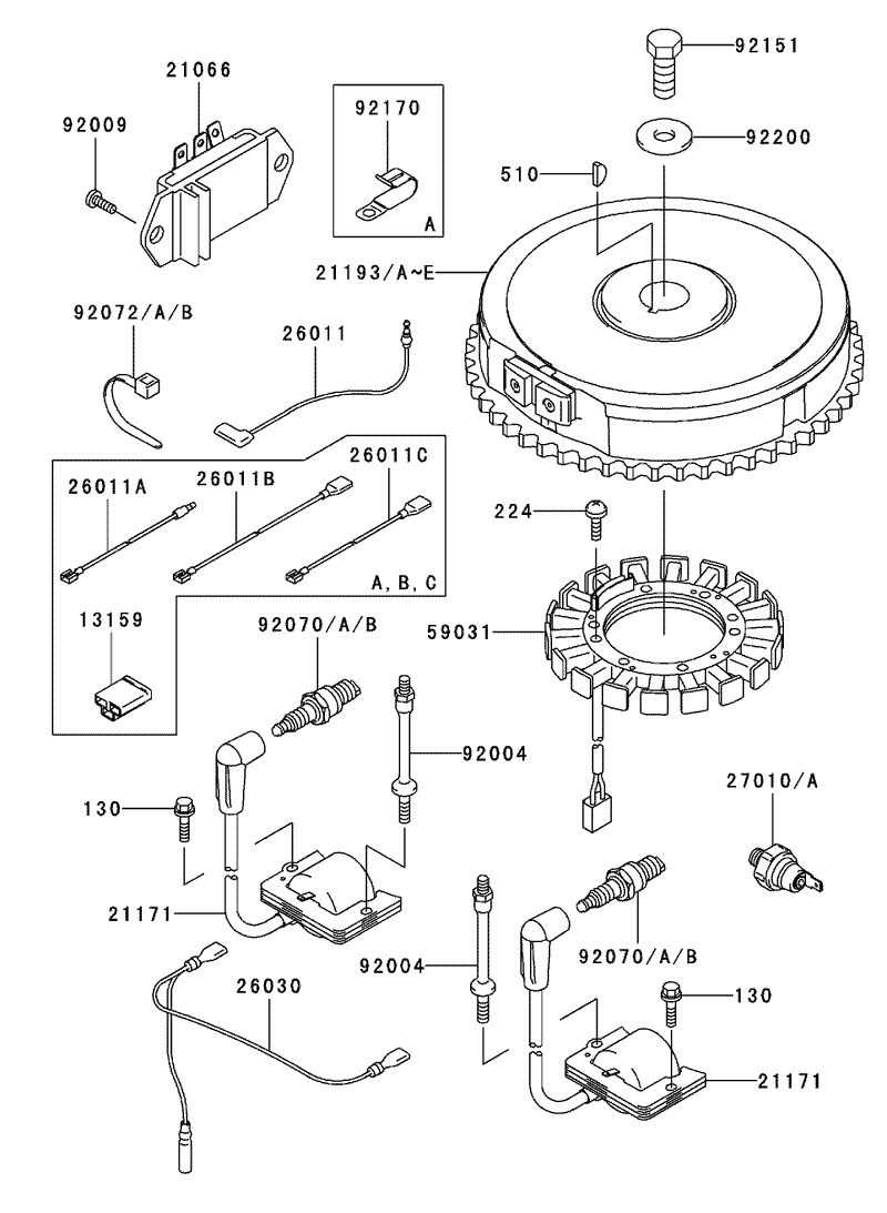 Electric Equipment Assembly Kawasaki FH500V ES10