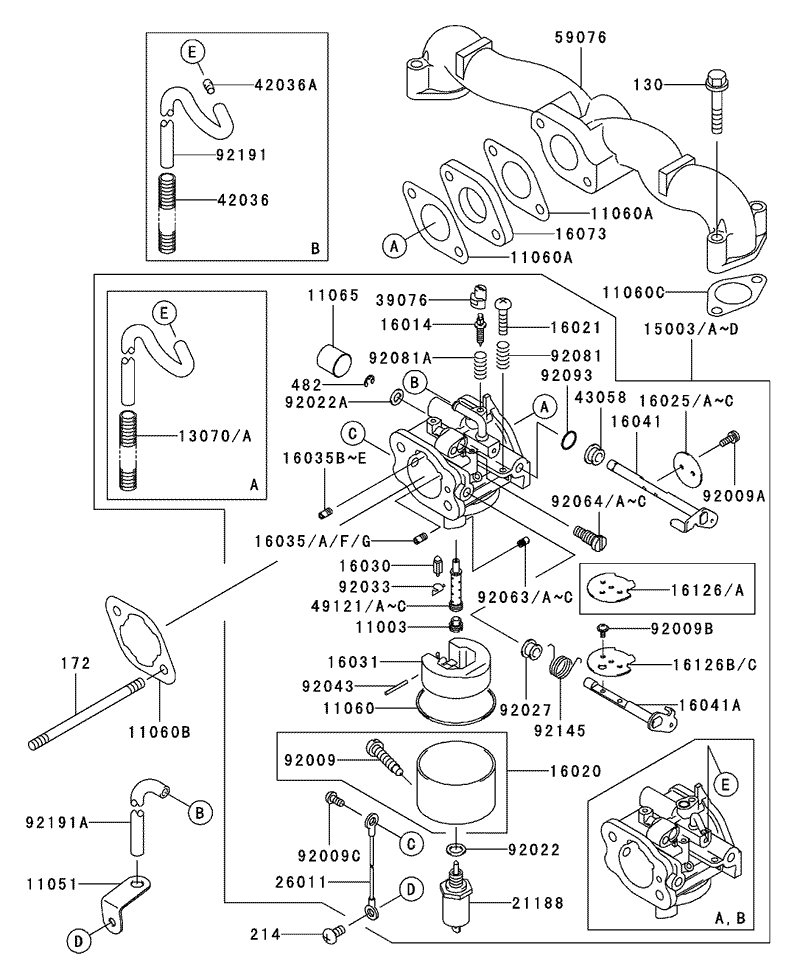 Carburetor Assembly Kawasaki FH500V ES10