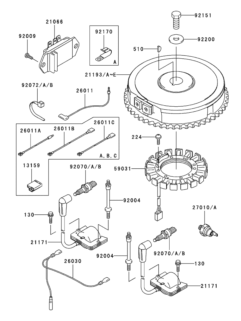 Electric Equipment Assembly Kawasaki FH500V ES10