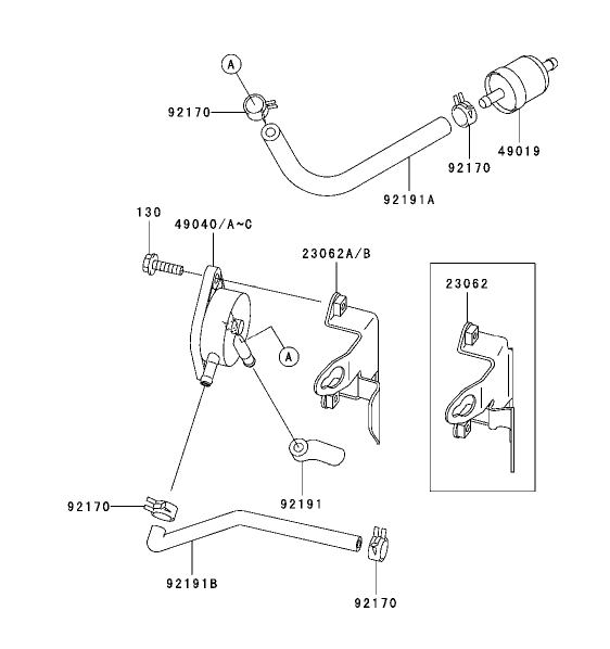 Fuel TankFuel Valve Assembly Kawasaki FH500V ES10