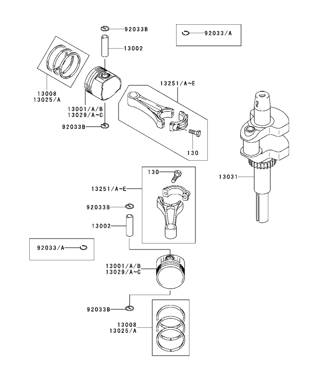 PistonCrankshaft Assembly Kawasaki FH500V ES10