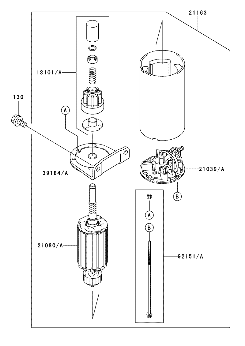 Starter Assembly Kawasaki FH500V ES10