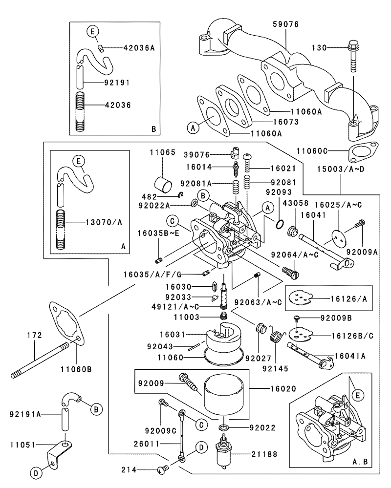 Carburetor Assembly Kawasaki FH500V ES10