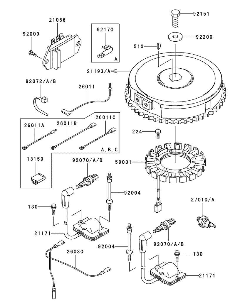 Electric Equipment Assembly Kawasaki FH500V ES10