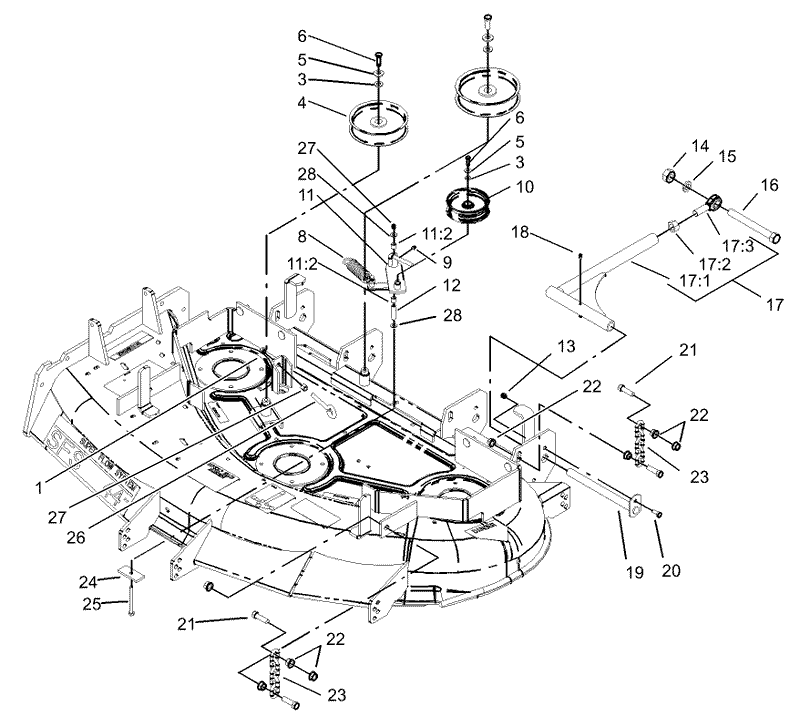 Idler PulleyLift Strut Chain Assembly